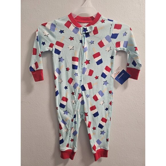 July 4th 3-6m Pajama - New - Red Blue Memorial Day 4th Of July Labor Day - Picture 2 of 7